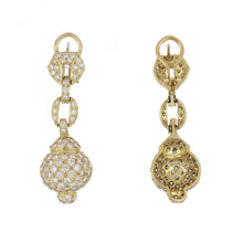 Load image into Gallery viewer, Vintage 1990s 18K Gold Diamond Dangle Earrings
