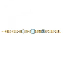 Load image into Gallery viewer, Retro 14K Gold Aquamarine Link Bracelet
