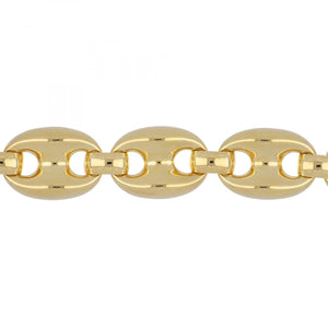 Italian 18K Gold Puffy Mariner Link Bracelet