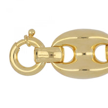 Load image into Gallery viewer, Italian 18K Gold Puffy Mariner Link Bracelet
