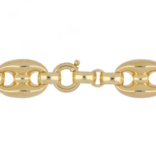 Load image into Gallery viewer, Italian 18K Gold Puffy Mariner Link Necklace
