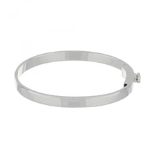 Load image into Gallery viewer, 18K White Gold Italian Screw Top Bangle Bracelet
