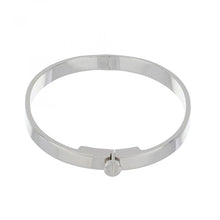 Load image into Gallery viewer, 18K White Gold Italian Screw Top Bangle Bracelet
