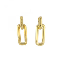 Load image into Gallery viewer, 18K Italian Gold Square Link Drop Earrings
