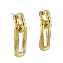 Load image into Gallery viewer, 18K Italian Gold Square Link Drop Earrings
