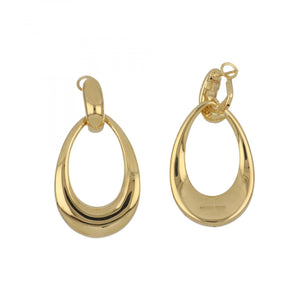 Italian 18K Gold Oval Drop Earrings