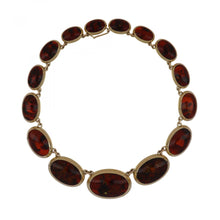 Load image into Gallery viewer, Estate 14K Gold Amber Necklace and Earring Set
