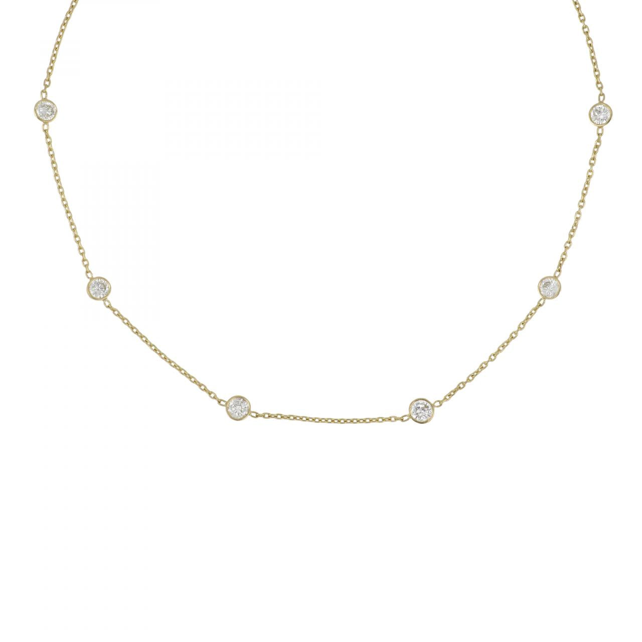 Buy 14K 5 Diamond by the Yard Necklace / Diamond Necklace / by the Yard  Necklace / Diamond Bezel Pendant / Diamond Bezel Necklace / Yellow Gold  Online in India - Etsy