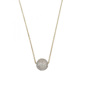 Vintage 1990s 14K Gold Two-Tone Diamond Pendant Necklace