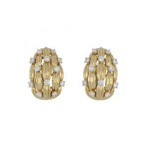 Vintage Tiffany & Co. 18K Gold Earrings with Diamonds