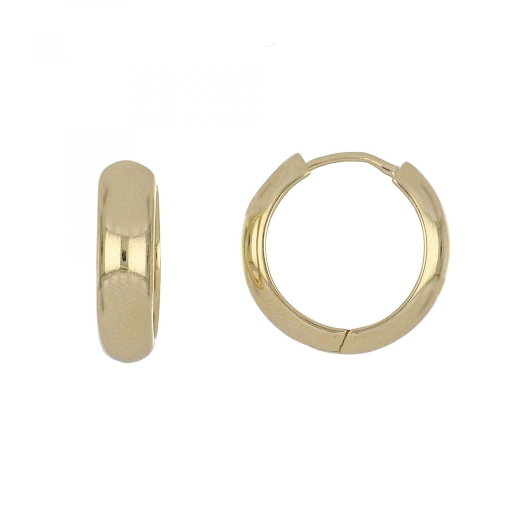 14K Gold 1/2 inch Hinged Hoop Earrings