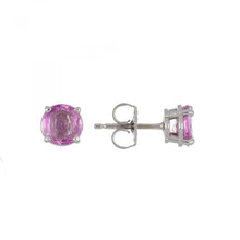 Load image into Gallery viewer, 18K White Gold Pink Sapphire Stud Earrings
