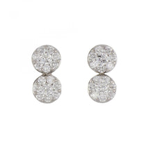Load image into Gallery viewer, 14K White Gold Diamond Cluster Drop Earrings
