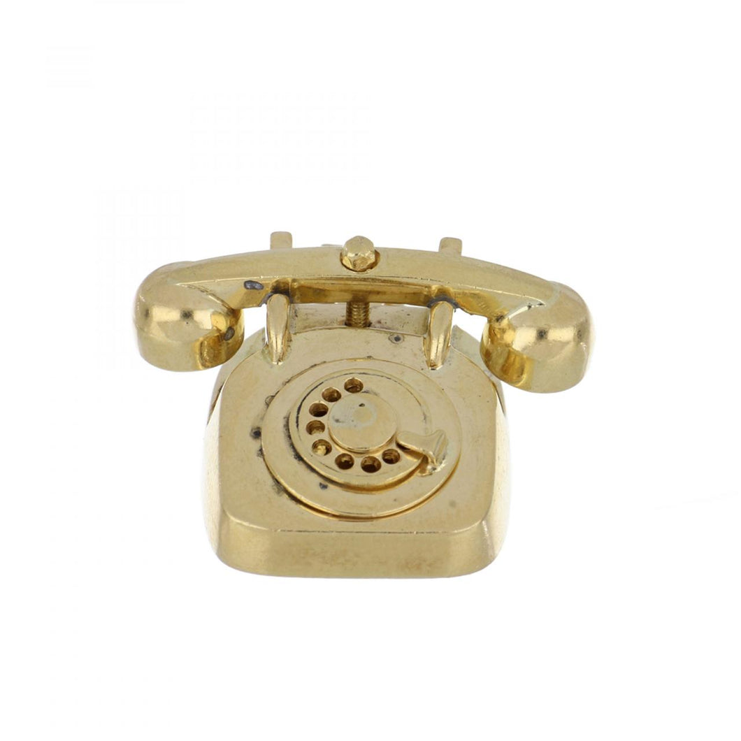 Vintage 18K Gold Rotary Phone Charm