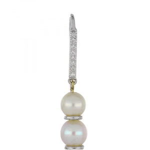 Hanut Singh 18K White Gold Pearl, Tanzanite, and Ruby Drop Earrings