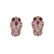 Load image into Gallery viewer, Amrapali 18K Rose Gold Ruby and Pink Sapphire Earrings
