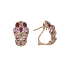 Load image into Gallery viewer, Amrapali 18K Rose Gold Ruby and Pink Sapphire Earrings
