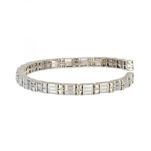 18K White Gold Flexible Diamond Cuff Bracelet