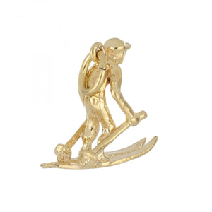 14K Gold Skier Charm