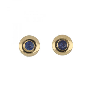 18K Gold Sapphire Stud Earrings