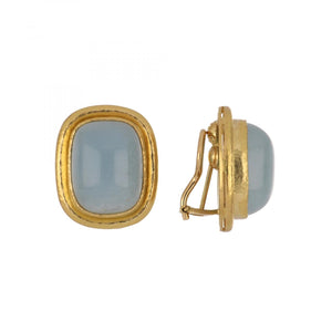 Elizabeth Locke 18K Gold Aquamarine Earrings