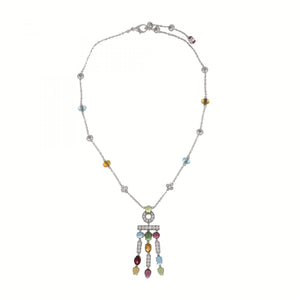 Bulgari 18K White Gold Allegra Gemstone Necklace