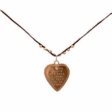 Load image into Gallery viewer, 14K Rose Gold Silk Cord Heart Necklace
