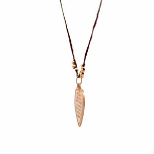 14K Rose Gold Silk Cord Heart Necklace