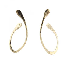 Load image into Gallery viewer, Vintage 14K Gold Hammered Loop Earrings
