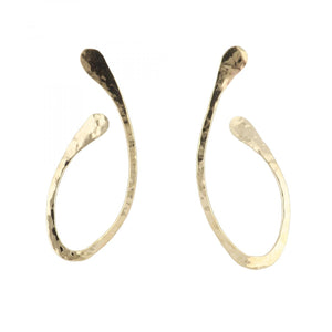 Vintage 14K Gold Hammered Loop Earrings