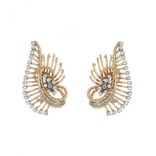 Load image into Gallery viewer, Retro 18K Rose Gold Wire Earrings with Diamonds
