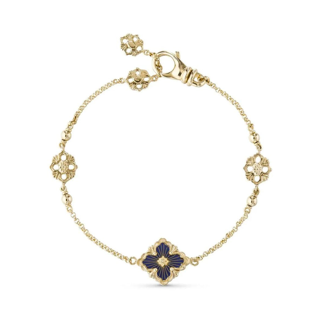 Buccellati 18K Gold Blue Enamel Opera Bracelet