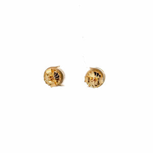 18K Yellow Gold Sapphire Stud Earrings