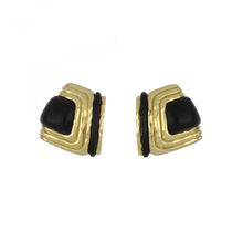 Load image into Gallery viewer, Henry Dunay 18K Gold and Ebony Earrings
