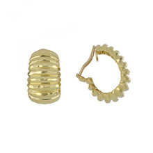 Load image into Gallery viewer, Henry Dunay 18K Yellow Gold Wide Faceted Hoop Earrings

