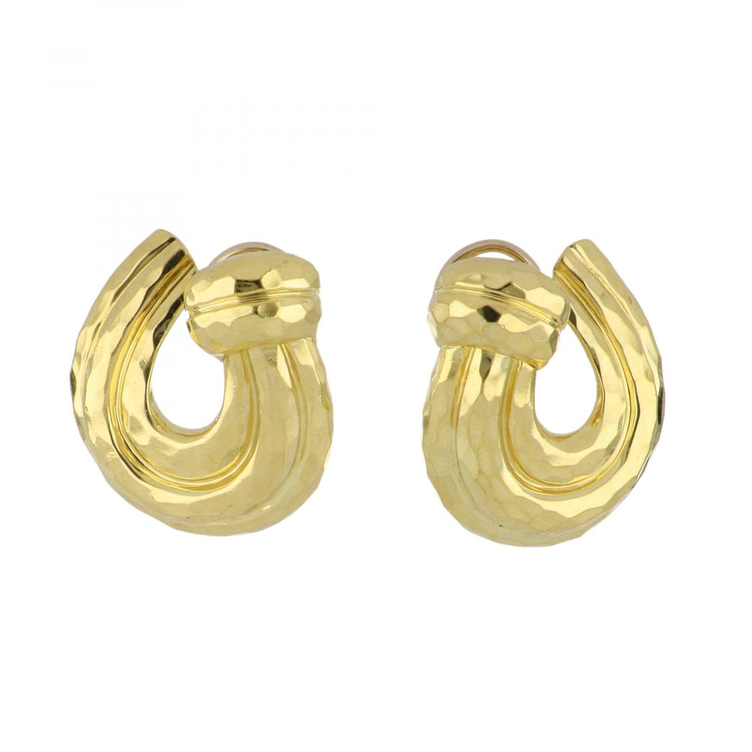 Henry Dunay 18K Gold Faceted Loop Earrings