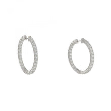 Load image into Gallery viewer, 18K White Gold Diamond Hoop Earrings
