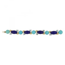 Load image into Gallery viewer, Vintage 1970s Lapis and Turquoise Bracelet
