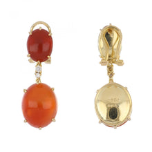 Load image into Gallery viewer, 18K Gold Fire Opal Necklace and Drop Earrings
