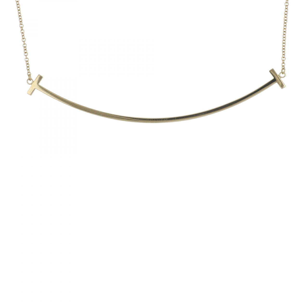 Tiffany Co. 18K Gold T Smile Necklace Tenenbaum Jewelers