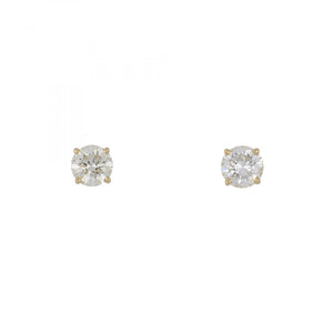 1.17 Carat Round Diamond 18K Gold Stud Earrings