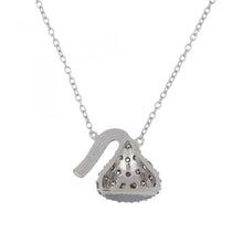 Load image into Gallery viewer, 18K White Gold &quot;Kiss Me&quot; Chocolate Diamond Pendant Necklace
