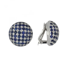 Load image into Gallery viewer, Vintage 18K White Gold Sapphire and Diamond Earrings
