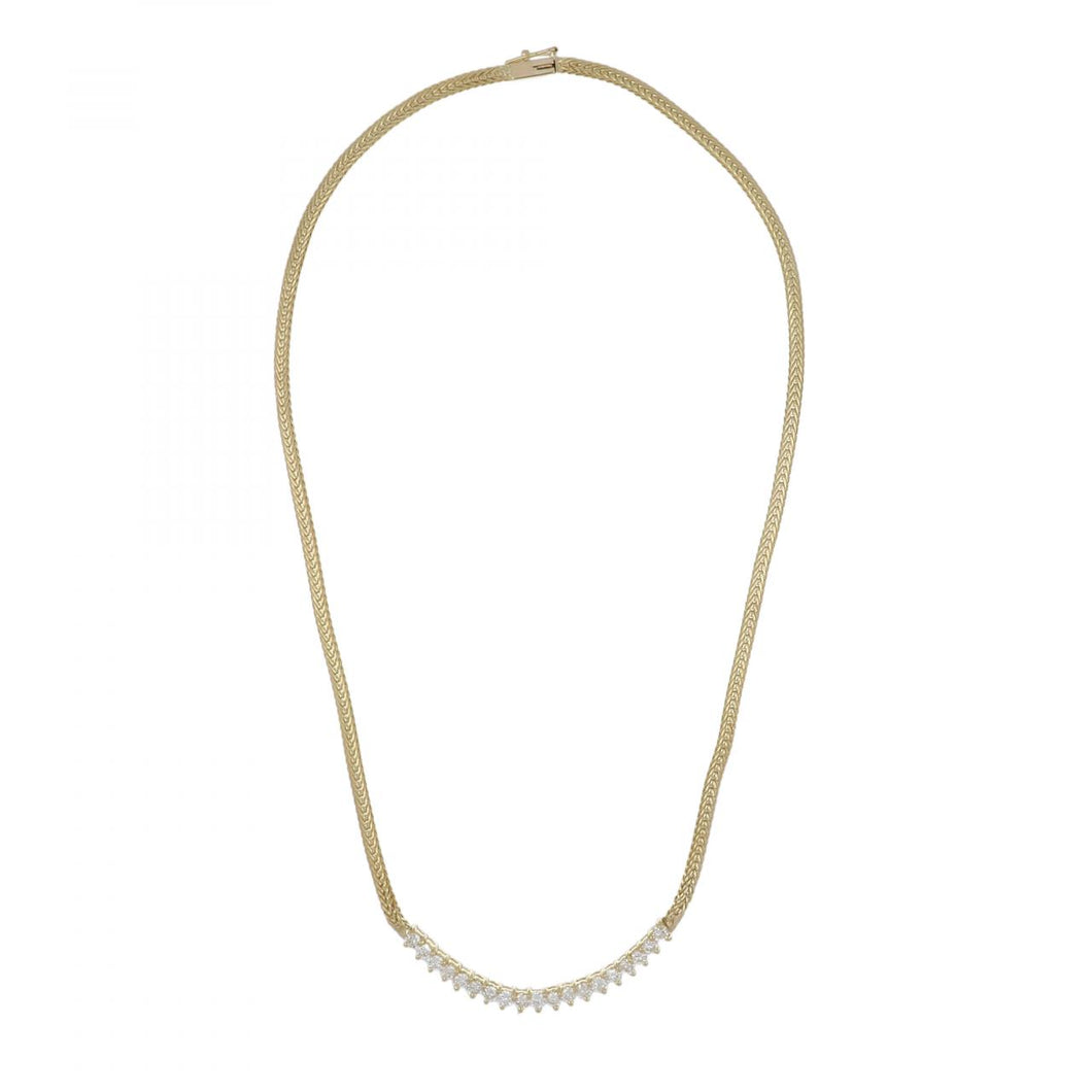 Vintage 14K Gold Diamond Bar Necklace