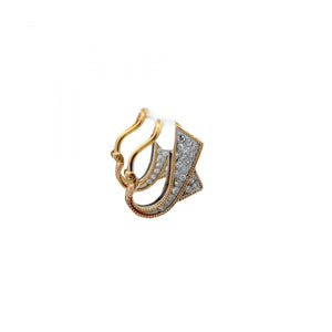 Mid-Century 14K Gold and Pavé Diamond Earrings