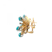 Load image into Gallery viewer, Tiffany &amp; Co. 18K Gold Turquoise Snowflake Earrings
