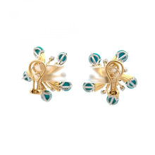 Load image into Gallery viewer, Tiffany &amp; Co. 18K Gold Turquoise Snowflake Earrings
