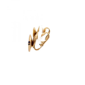 Art Deco 14K Gold Textured Disc Earrings