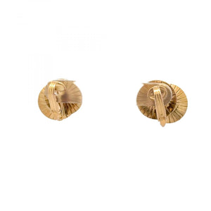 Art Deco 14K Gold Textured Disc Earrings