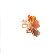 Load image into Gallery viewer, 18K Gold Multi-Gemstone Flower Earrings
